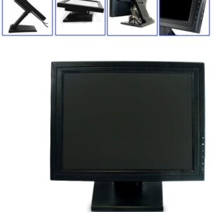 LOYALHEARTDY 17" Touch Screen LED Display Monitor, Cash Register VOD System POS Stand Restaurant VGA LED Touch Screen Monitor HD Touch Screen POS, with ergonomic base, 1280X1024 Maximum Resolution