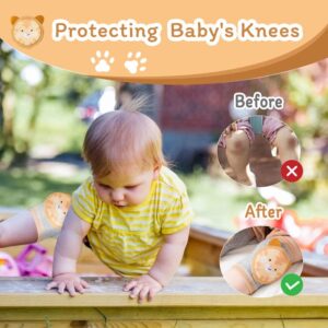 JamiPtoc 2 Pairs Baby Knee Pads for Crawling, Baby Knee Protectors Breathable Crawling Knee Pads with Sponge Pad, Anti-Slip Knee Pads Leg Warmers Protective Cover for Unisex Babies Infant Toddler