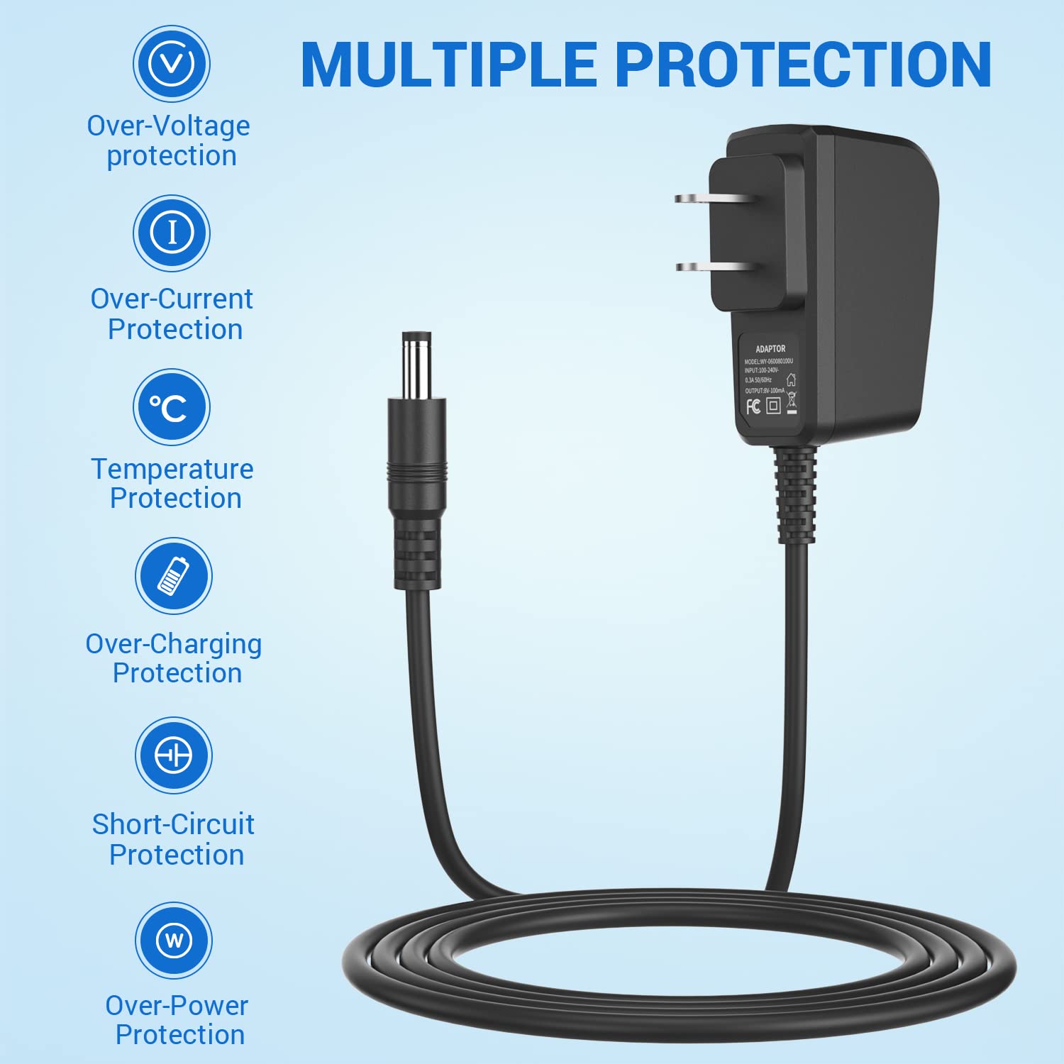 8V Shaver Charger Replacement Fit for Philips-HQ840 Norelco Multigroom Series 3000 MG3760 MG3760/50 MG3750 MG3750/50 MG3750/10 MG3750/60 Power Supply Cord Battery Charger