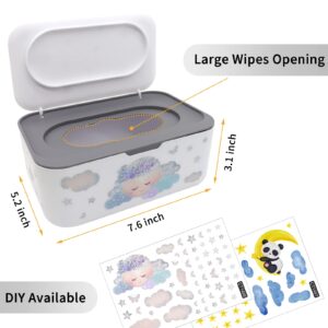 2Pcs Baby Wipes Dispenser, Diaper Wipe Holder with Lid, Refillable Wipes Case Container with Sealing Design, Flushable Wipes Pouch Case Storage Box for Bathroom, Keeps Wipes Fresh Easy Open & Close