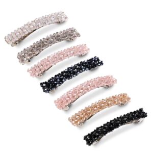 7 PCS Sparkly Glitter Hair Clips Elegant Rhinestone Hair Barrettes for Women Fine Hair Fancy Crystal Bling Hair Clips for Women and Girls by Yerpkefey