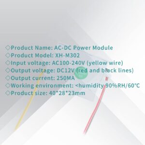 EC Buying AC DC Power Adapter, AC- DC Power Module 12V 250mA Switching Power Module Input AC 110-240V Output DC 12V 3W, Used in Consumer Electronics, Instrumentation, and Smart Home, Etc. (2PCS)