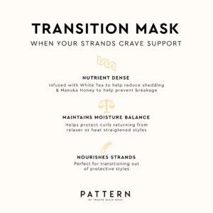 PATTERN Beauty by Tracee Ellis Ross Transition Mask, 11 Fl Oz, Breakage Barrier Hair Mask for Curlies, Coilies and Tight-Textures, 3a-4c