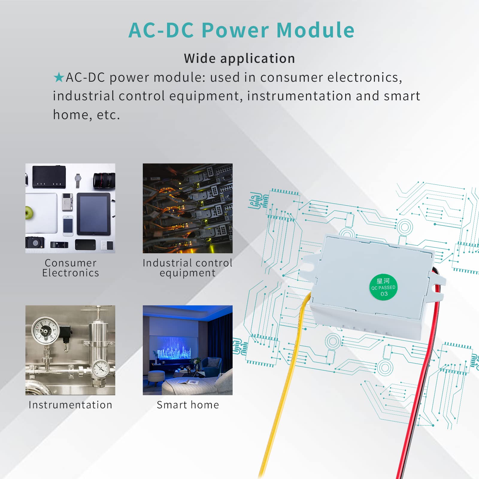 EC Buying AC DC Power Adapter, AC- DC Power Module 12V 250mA Switching Power Module Input AC 110-240V Output DC 12V 3W, Used in Consumer Electronics, Instrumentation, and Smart Home, Etc. (2PCS)