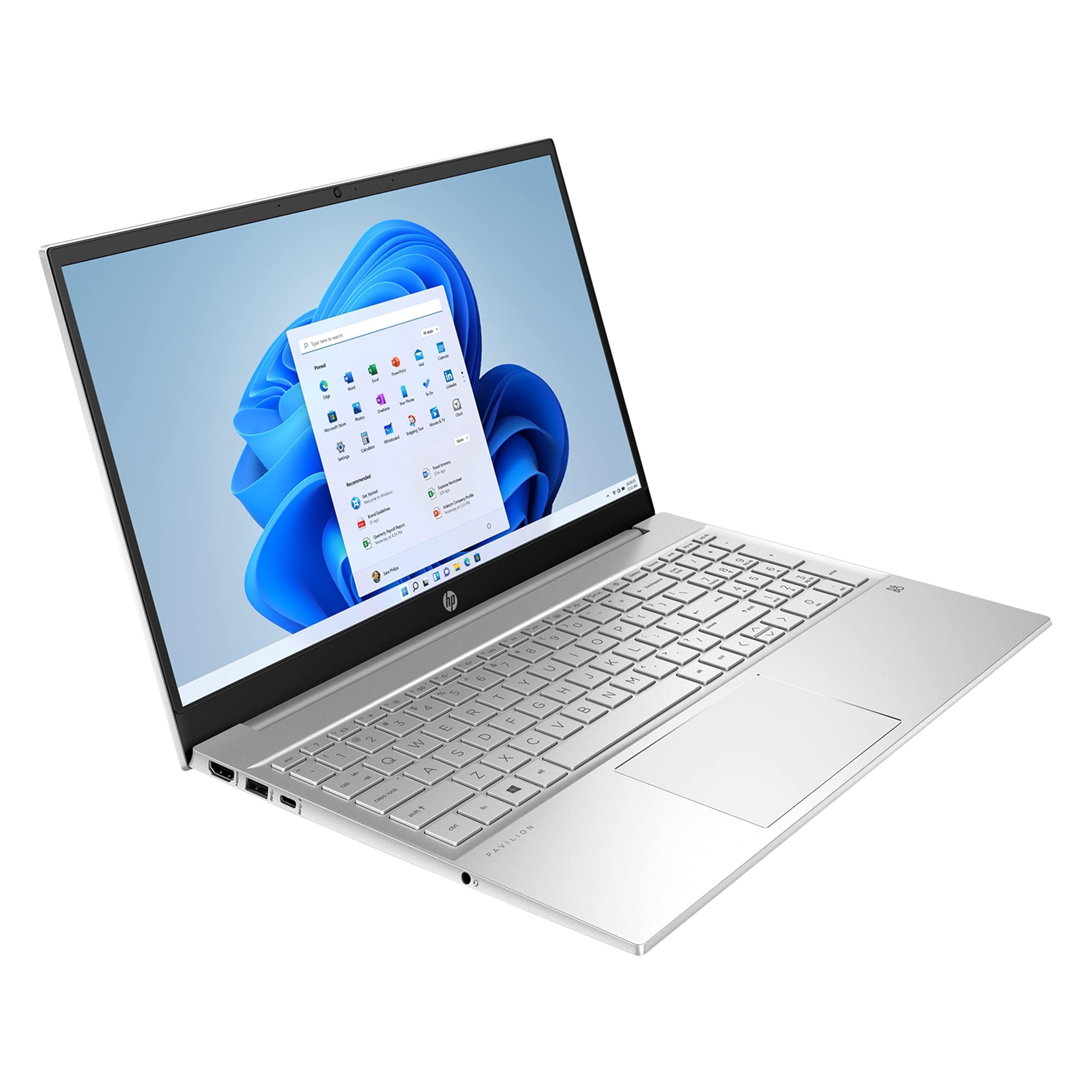 HP 2023 Pavilion 15 15.6" FHD Business Laptop, 12th Gen Intel 10 Cores i7-1255U, 64GB DDR4 RAM, 1TB PCIe SSD, WiFi 6, Bluetooth 5.2, Webcam, Natural Silver, Windows 11 Pro, USB 3.0 Extension Cable