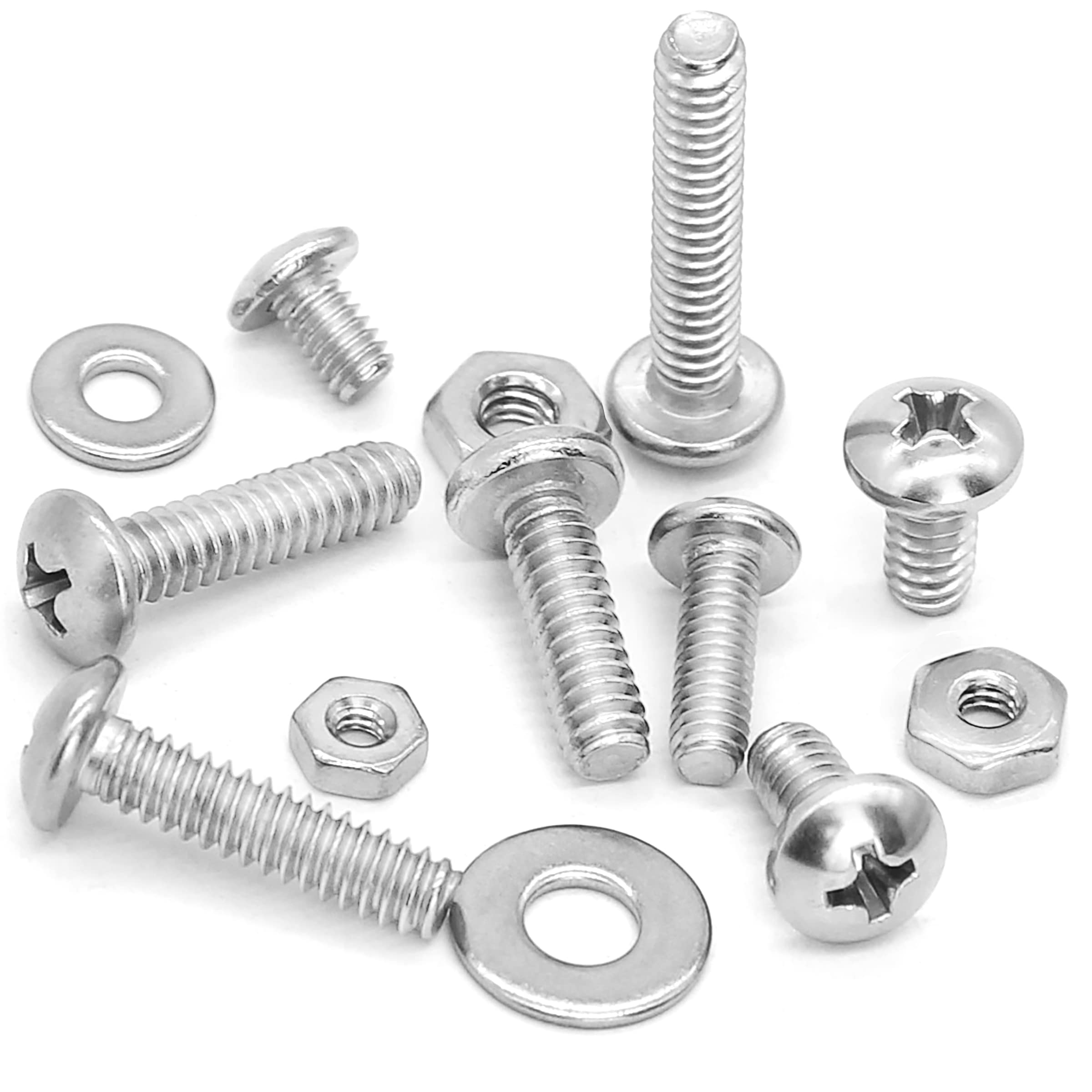 700Pcs Nuts and Bolts Assortment Kit, SATANTECH 4-40#6-32#8-32#10-24 Phillips Pan Head Assortment Stainless Steel Bolts Nuts Flat Washers Nuts Bolts with Case