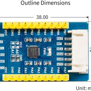 AW9523B IO Expansion Board for Raspberry Pi/Micro:bit/Ardu/STM32, I2C Interface, Expands 16 I/O Pins Allows Using 4 Expansion Boards at The Same Time, Expanding up to 64 I/O Ports