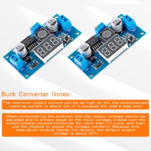 EC Buying LM2596 DC-DC Step-Down Voltage Module, Step-Down Converter, Adjustable Buck Converter Regulator Module with Digital Input 2.5V~40V Output1.25V~37V 3A/voltage Regulator with LED Display(2PCS)