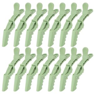 ondder 14 pcs green hair clips for sectioning and styling - larger salon pro clips for barber coloring, cutting - hair accessories for women and men