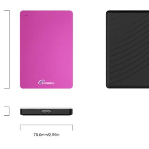 Sonnics 500GB Pink External Portable Hard drive type C USB 3.1 Compatible with Windows PC, Apple Mac, Smart tv, XBOX ONE/Series X & PS4 /PS5