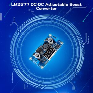 EC Buying LM2577 DC-DC Boost Module, Digital Display Board Adjustable with LED Display Digital Voltmeter Boost Converter, Digital Display Board Circuit Board Input 4-35V Output Current 3A (2PCS)