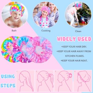 Shower Cap For Kids, Little Girl Shower Cap Unicorn Shower Cap For Girls, Cute Rainbow Long Hair Childrens Shower Cap Adjustable Waterproof Toddler Head Cap For Hair Girls While Taking Shower(Unicorn)