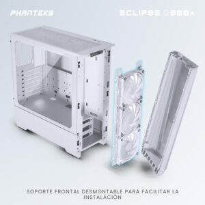 Phanteks (PH-EC360ATG_DMW02) Eclipse G360A Ultra-fine Performance Mesh, Mid-Tower Gaming case, Tempered Glass, Digital-RGB Lighting, White