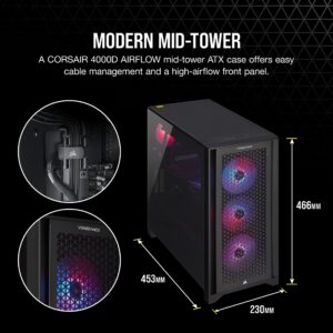 Corsair Vengeance i7300 Series Gaming PC (Liquid Cooled Intel® Core™ i5 12600K CPU, NVIDIA® GeForce RTX™ 3070 Graphics, 16GB Vengeance RGB PRO DDR4 Memory, 1TB M.2 NVMe SSD) Black