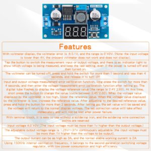 EC Buying LM2596 DC-DC Step-Down Voltage Module, Step-Down Converter, Adjustable Buck Converter Regulator Module with Digital Input 2.5V~40V Output1.25V~37V 3A/voltage Regulator with LED Display(2PCS)