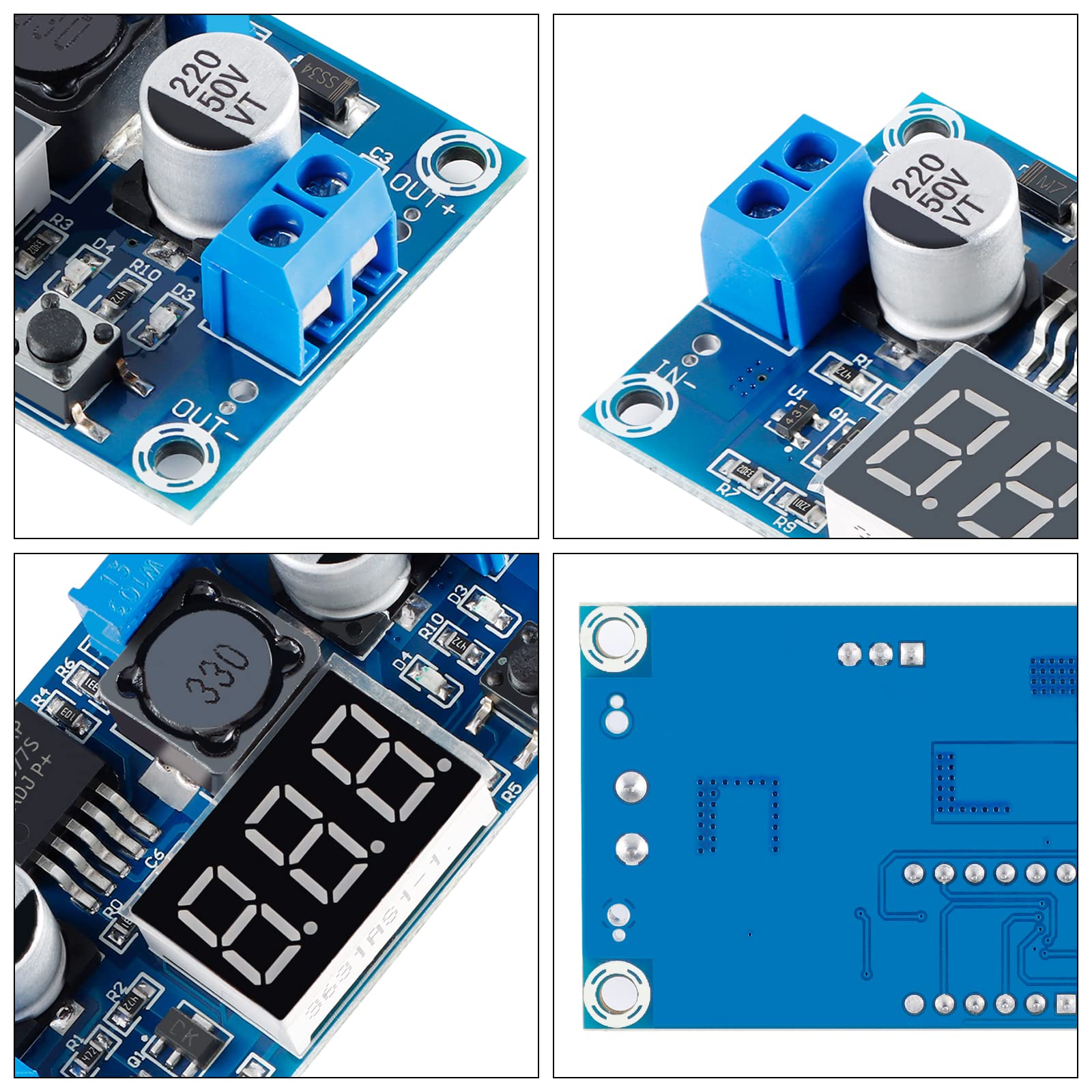 EC Buying LM2577 DC-DC Boost Module, Digital Display Board Adjustable with LED Display Digital Voltmeter Boost Converter, Digital Display Board Circuit Board Input 4-35V Output Current 3A (2PCS)