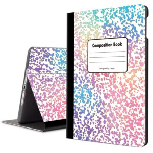 9.7 inch ipad 6th generation case 2018/ipad 5th generation case 2017, ipad air 2/air 1 case, protective slim fit smart cover with multi viewing stand, auto wake/sleep function, pink composition book