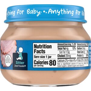 Gerber Mealtime for Baby 2nd Foods Baby Food Jar, Ham & Gravy, Non-GMO Pureed Baby Food with Essential Nutrients, Protein & Zinc, 2.5-Ounce Glass Jar (Pack of 40 Jars)