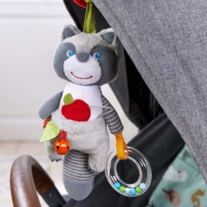 HABA Willie Raccoon Soft Dangling Figure for Crib, Stroller or Play Pen - Ages 6 Months and Up