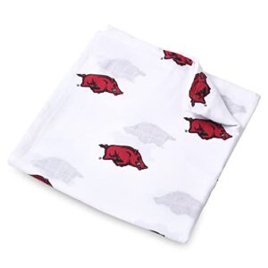 three little anchors university of arkansas 100% cotton muslin swaddle blanket