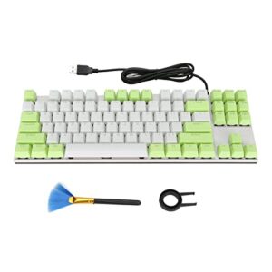 minifinker Wired Keyboard, 87 Keys Backlight Design Gaming Keyboard for Typists for Home(Green White)