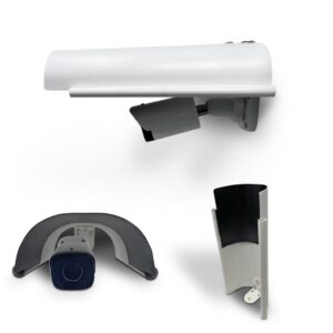 KENUCO Sun Rain Shade Cover Compatible with Outdoor Security Cameras, Aluminum Alloy Material - White