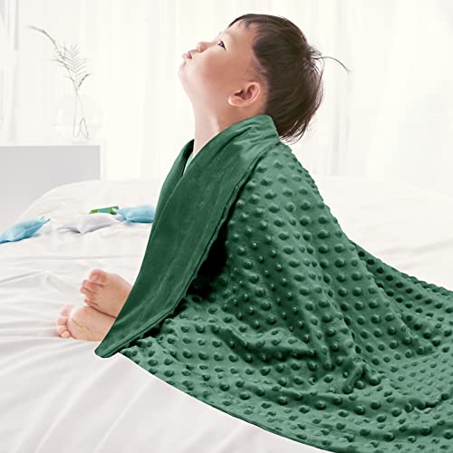 david's kids Minky Baby Blanket for Boys Girls Neutral, Soft Lightweight Micro Fleece Blanket with Double Layer, Dotted Backing, Receiving Blanket for Newborns, 30x40 Inches, Emerald Green