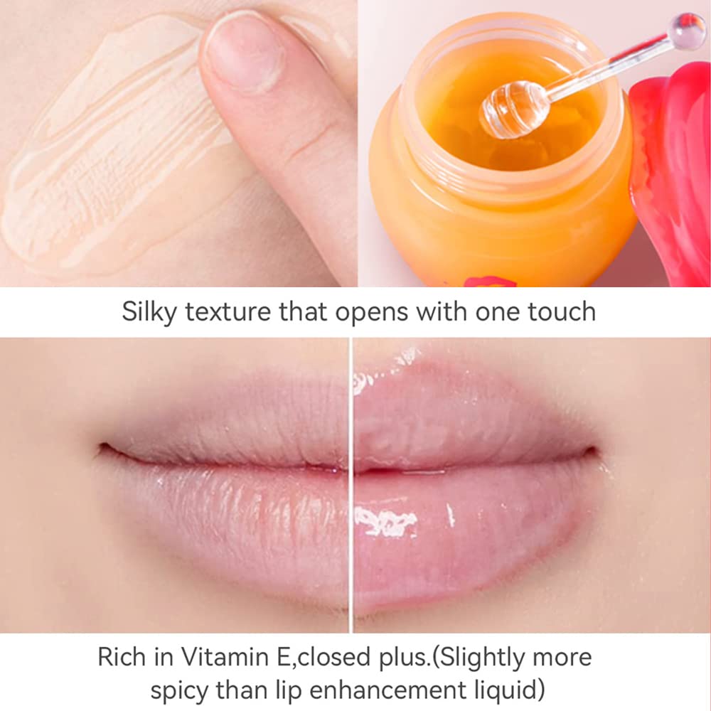 SWETIYOU Lip Plumper Lip Mask Set, Lip Plumper Gloss Lip Injection, Strawberry Propolis Moisturizing Lip Sleeping Mask, Hydrating & Prevention Dry and ed Lip Scrubs Exfoliator (Ginger and Strawberry)