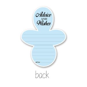 Cute Blue and Pink Advice and Wishes Cards 50 Set Baby Nipple Shaped Baby Shower Party Supplies Favors for the Parents, Double-Sided 5 x 7