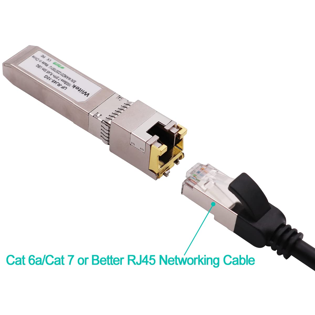 Wiitek 10G SFP+ to RJ45 Copper Modules, 1.25G/2.5G/5G/10GBase-T Ethernet Copper to SFP+ Transceiver Compatible for Ubiquiti Unifi UF-RJ45-10G /uacc-cm-rj45-mg (Cat 6a/7 or Better, 30-Meter)