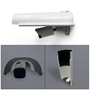 KENUCO Sun Rain Shade Cover Compatible with Outdoor Security Cameras, Aluminum Alloy Material - White