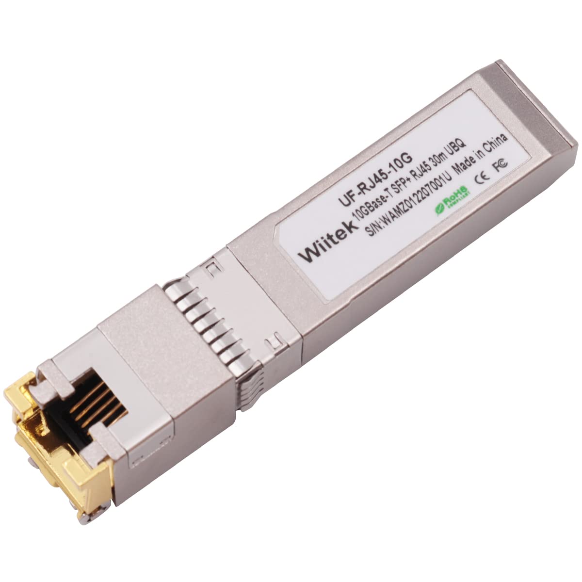 Wiitek 10G SFP+ to RJ45 Copper Modules, 1.25G/2.5G/5G/10GBase-T Ethernet Copper to SFP+ Transceiver Compatible for Ubiquiti Unifi UF-RJ45-10G /uacc-cm-rj45-mg (Cat 6a/7 or Better, 30-Meter)