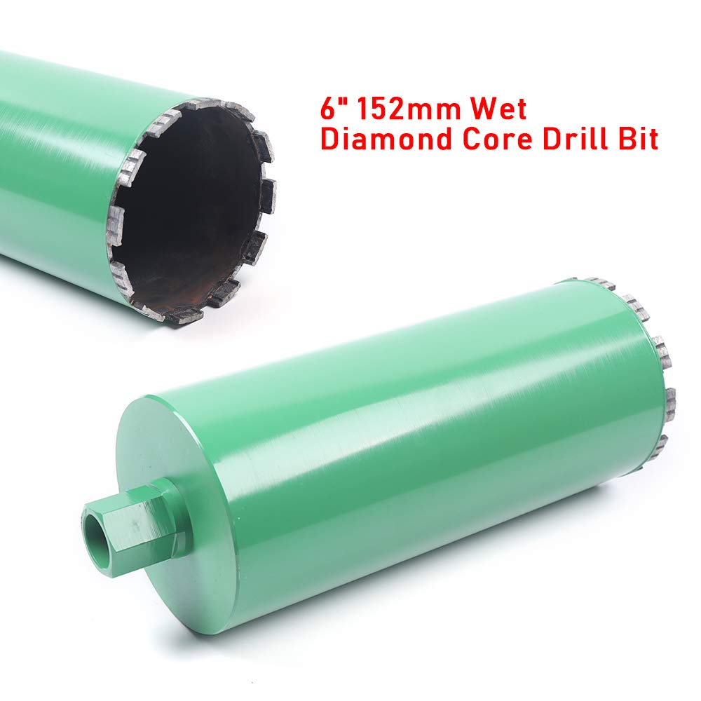 6'' Wet Diamond Core Drill Bit Set Wet Core Drill Bits for Concrete Diamond Wet Core Drill Bit Diamond Wet Coring Bit Fits Hard Concrete Brick Granite Material