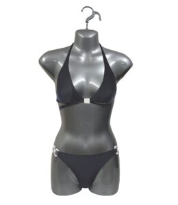 displaytown silver female mannequin hip long body torso dress form & hanging hook, s-m sizes