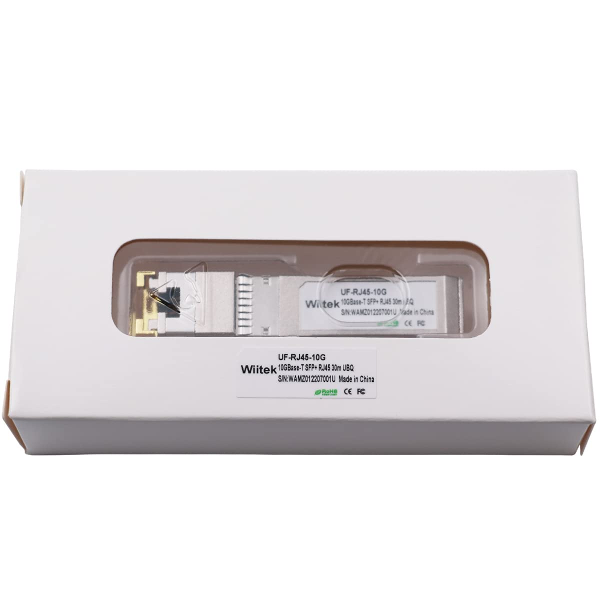 Wiitek 10G SFP+ to RJ45 Copper Modules, 1.25G/2.5G/5G/10GBase-T Ethernet Copper to SFP+ Transceiver Compatible for Ubiquiti Unifi UF-RJ45-10G /uacc-cm-rj45-mg (Cat 6a/7 or Better, 30-Meter)