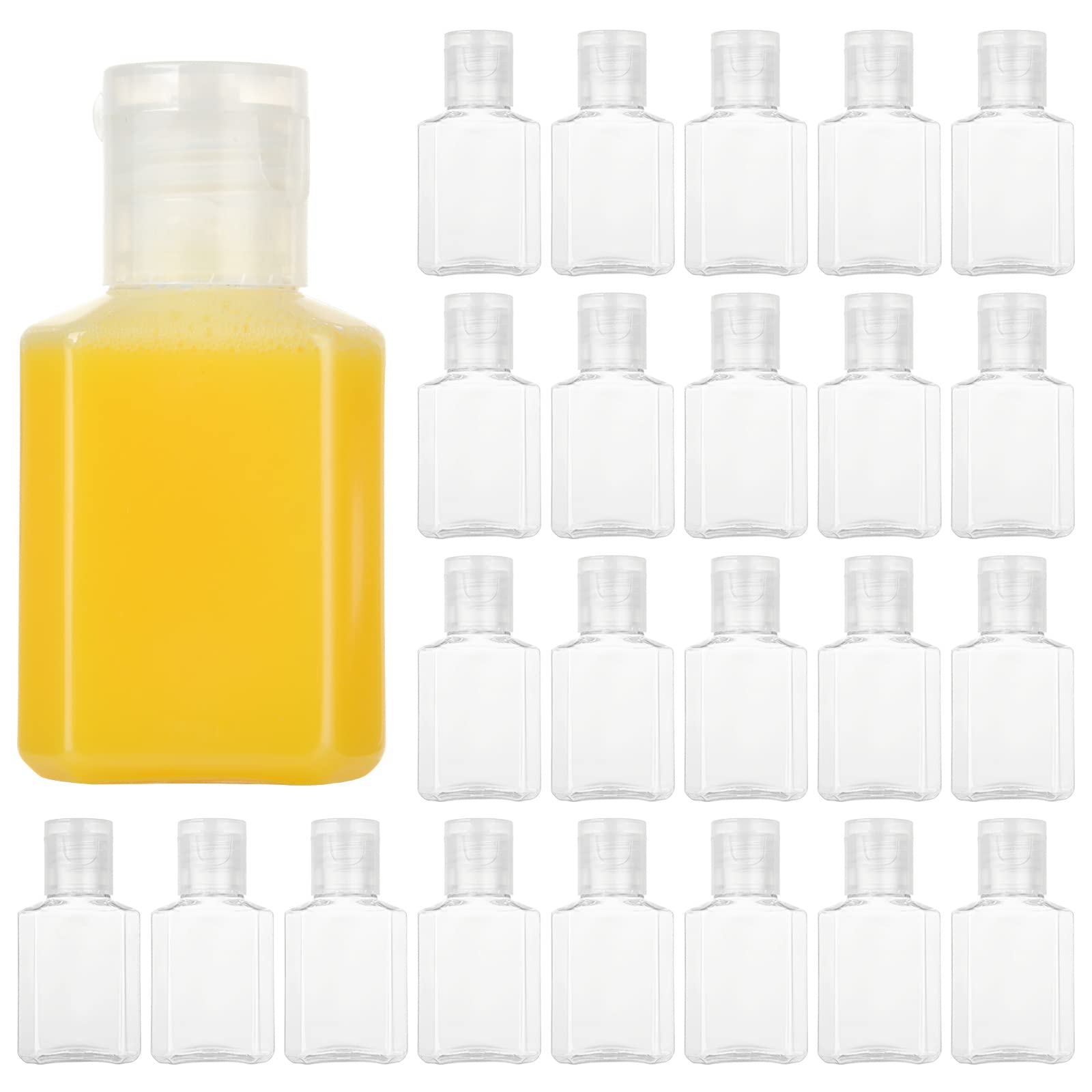 100PCS 1oz Travel Bottles with Caps Mini Small Plastic Travel Shampoo Bottles Empty Bottles, Refillable Cosmetic Containers with Flip Cap Clear Portable Small Bottles for Liquid, Lotions, Toner, Body