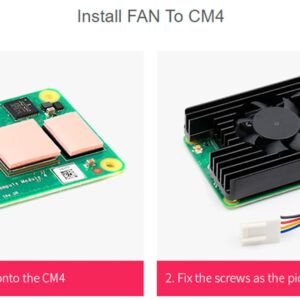 Dedicated All-in-One 3007 Cooling Fan for Raspberry Pi Compute Module 4 (CM4),PWM Speed Adjustable Low Noise More Convenient, with Thermal Tapes