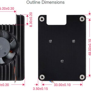 Dedicated All-in-One 3007 Cooling Fan for Raspberry Pi Compute Module 4 (CM4),PWM Speed Adjustable Low Noise More Convenient, with Thermal Tapes