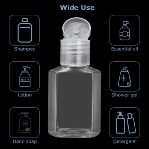 100PCS 1oz Travel Bottles with Caps Mini Small Plastic Travel Shampoo Bottles Empty Bottles, Refillable Cosmetic Containers with Flip Cap Clear Portable Small Bottles for Liquid, Lotions, Toner, Body