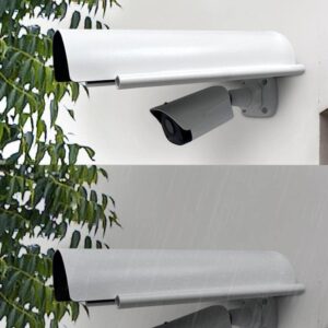 KENUCO Sun Rain Shade Cover Compatible with Outdoor Security Cameras, Aluminum Alloy Material - White