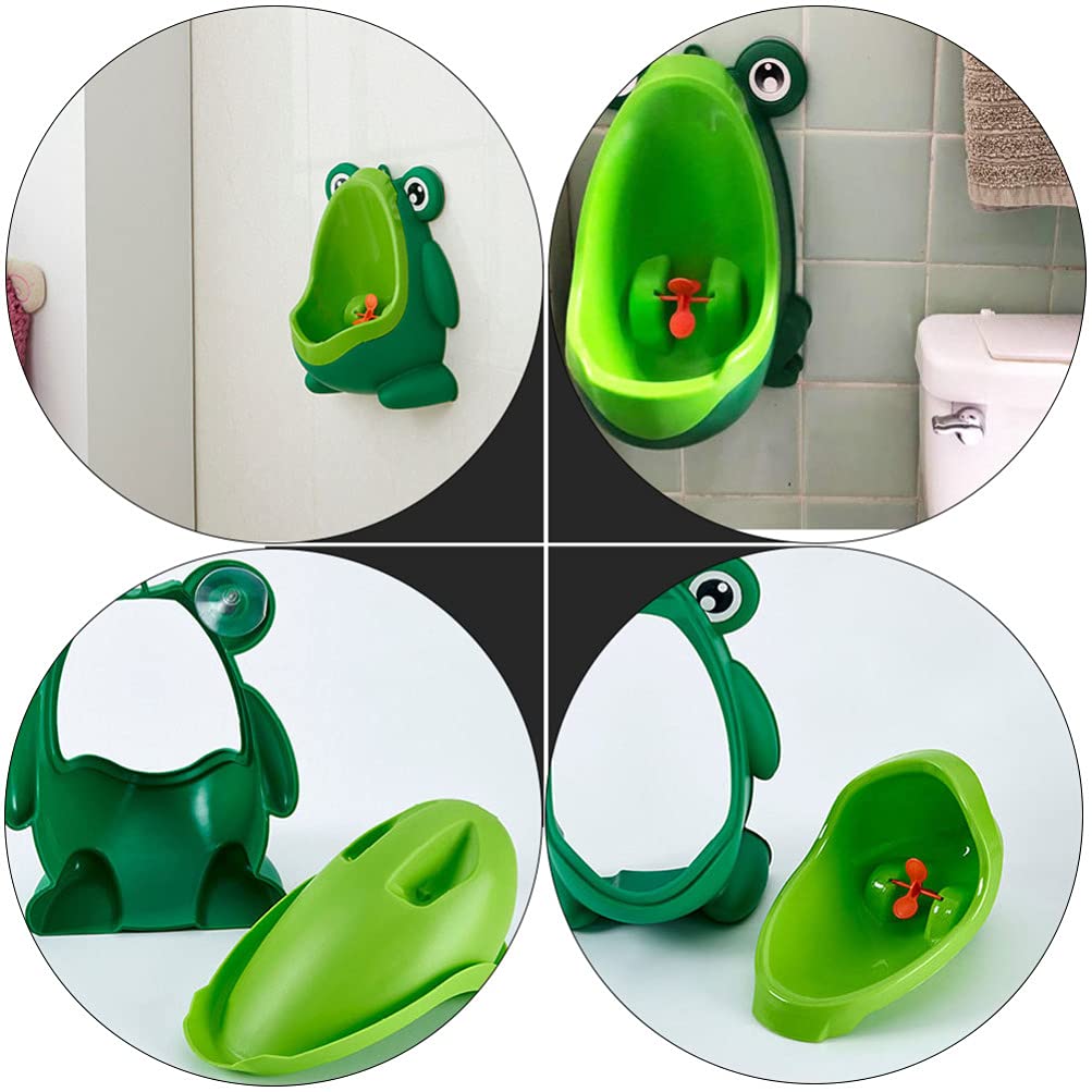 Potty Training Urinal Standing Toilet Frog Style Urinal Toilet Pee Trainer for Boy Bathroom Car Green