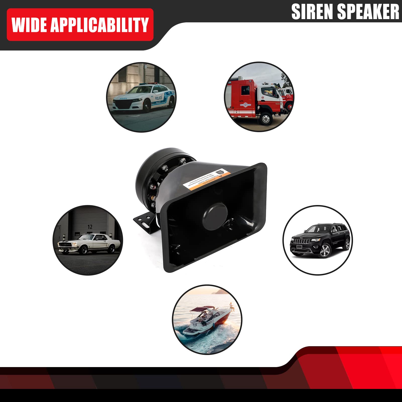 High Performance Siren Speaker Compatible with Any 100-200 Watt Siren 100W 200W(2 pcs)