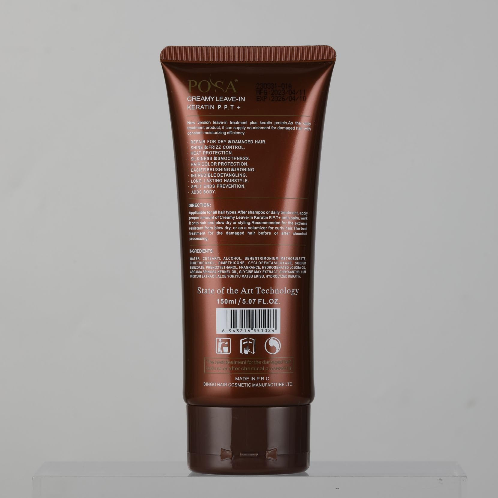 Keratin Protein Leave In Conditioner,Creamy Smooth Vitamin B5 Hair Conditioner, Deep Treatment Heat Protectant P P T,Anti-Frizz Conditioner for Dry Damaged,Color-treated Hair