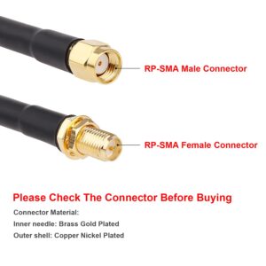 XRDS -RF 50ft RP-SMA Male to RP-SMA Female Coax Cable, RG58 RP-SMA WiFi Antenna Extension Coax Cable for WiFi LAN Router Wireless Network Card Adapter