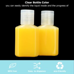 100PCS 1oz Travel Bottles with Caps Mini Small Plastic Travel Shampoo Bottles Empty Bottles, Refillable Cosmetic Containers with Flip Cap Clear Portable Small Bottles for Liquid, Lotions, Toner, Body