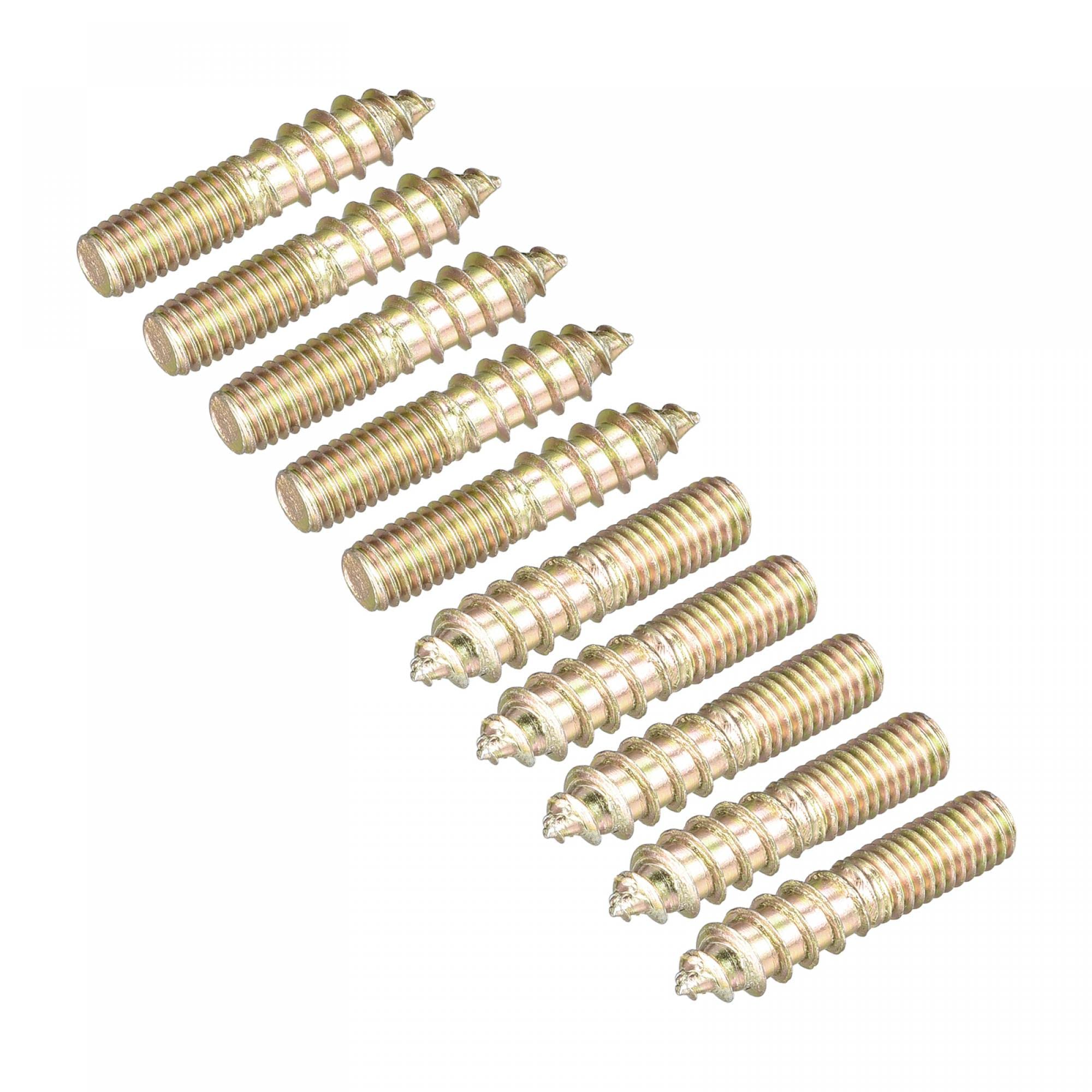 uxcell M5x25mm Hanger Bolts, 12pcs Double Ended Thread Dowel Screws for Wood Furniture