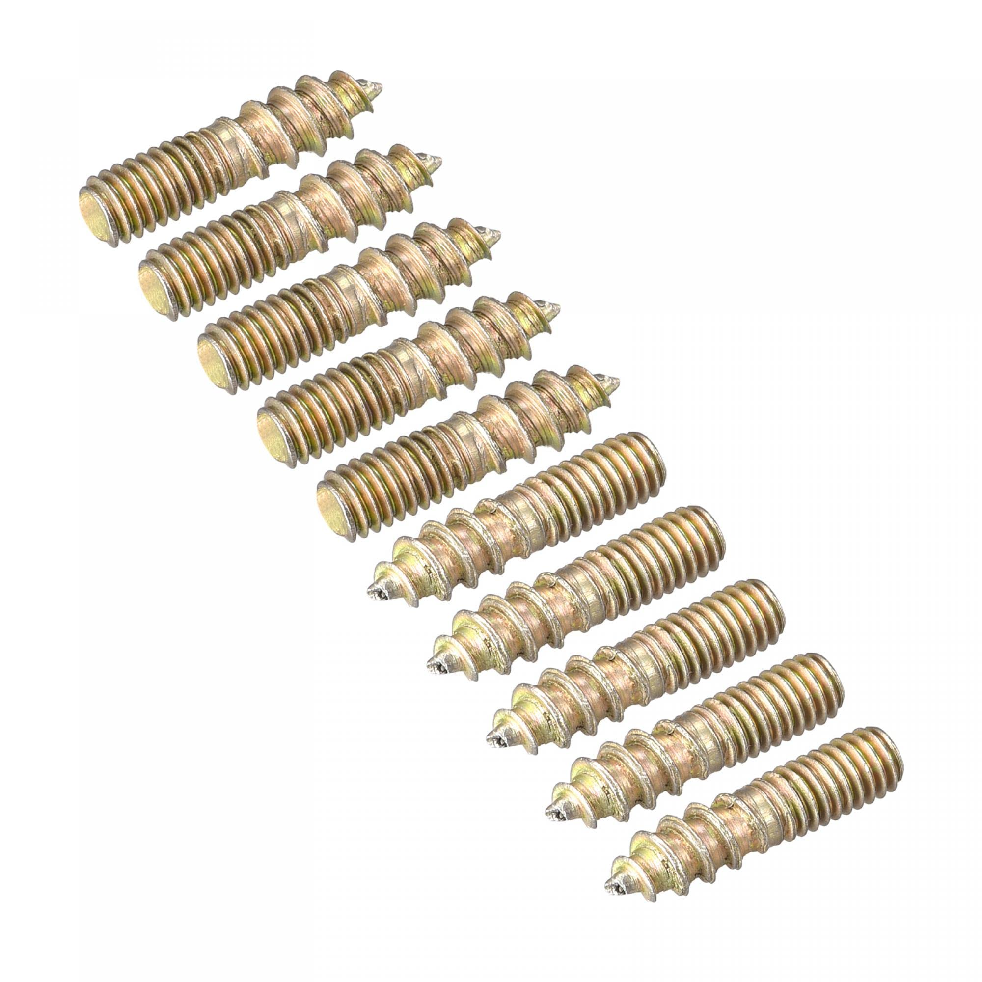 uxcell M4x16mm Hanger Bolts, 12pcs Double Ended Thread Dowel Screws for Wood Furniture