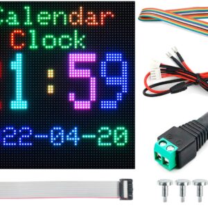 waveshare 64x64 4096 Pixels RGB Full-Color LED Matrix Panel 3mm Pitch Displaying Text/Colorful Image/Animation Adjustable Brightness Chainable Design,Compatible with Arduino/Raspberry Pi