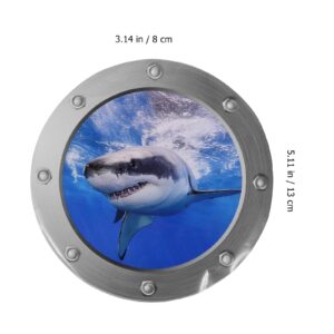 MILISTEN 3D Under The Sea Nature Scenery Removable Shark Wall Decals Animals Wall Sticker for Bathroom Bedroom Door Kids Baby Nursery Room