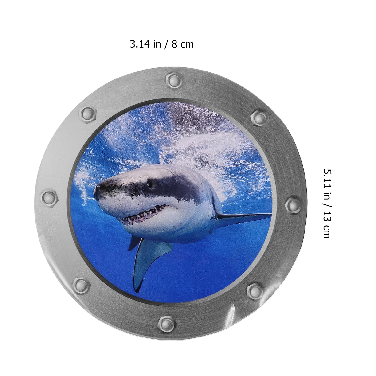 MILISTEN 3D Under The Sea Nature Scenery Removable Shark Wall Decals Animals Wall Sticker for Bathroom Bedroom Door Kids Baby Nursery Room